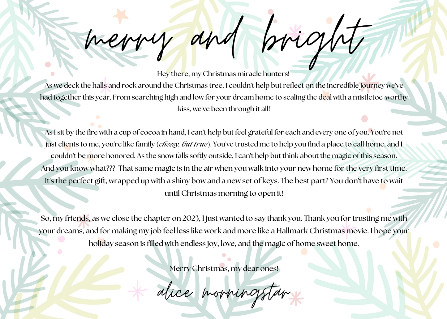 All Is Bright Postcard