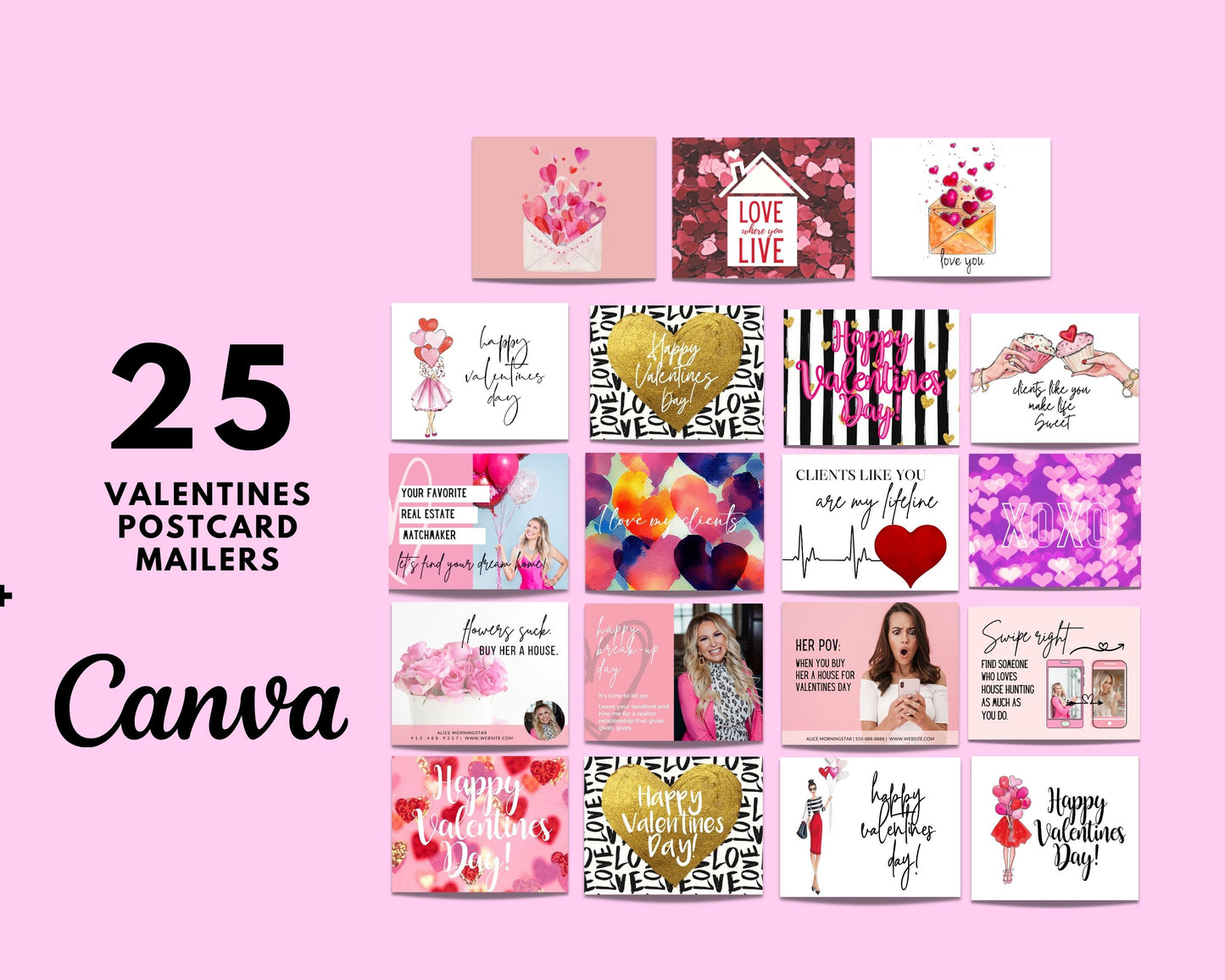 Valentines Day Postcard Mailer Bundle