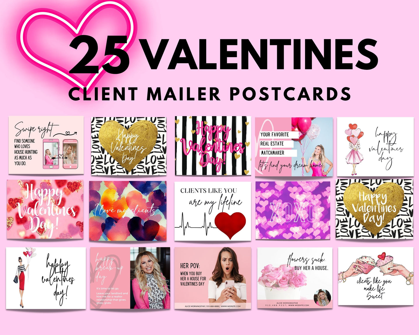 Valentines Day Postcard Mailer Bundle
