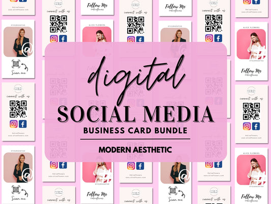 Pink Social Media Digital Business Card