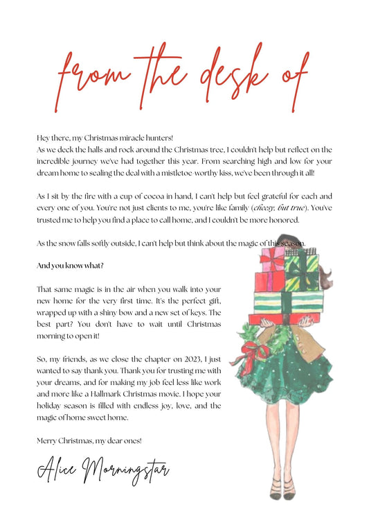 From The Desk Of Christmas Letter