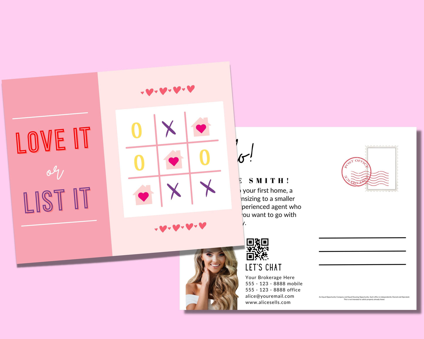 Tic-Tac-Toe Real Estate Postcard